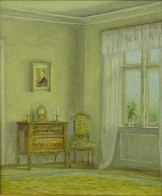 Sylvester Wildt (19th/20thC). A drawing room - still life study