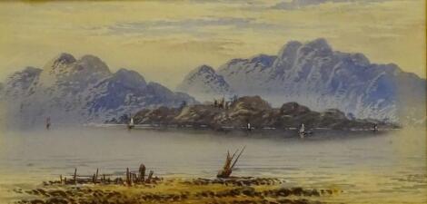 Edwin Earp (1851-1945). Lake scene with fishing boats