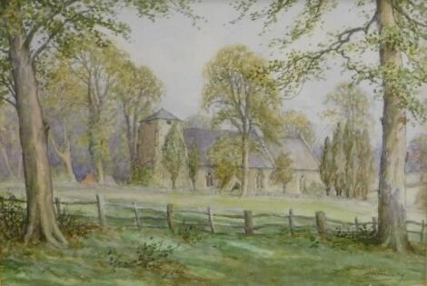 Albert Henry Findley (1880-1975). Church in landscape