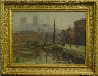 19thC/20thC British School. Barges and The Brayford - 2