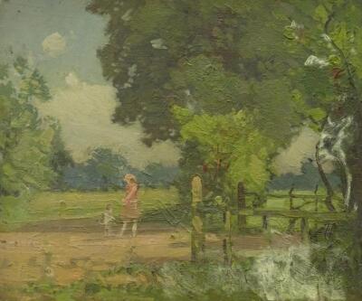 Herbert Rollett (1872-1932). Figures on country track