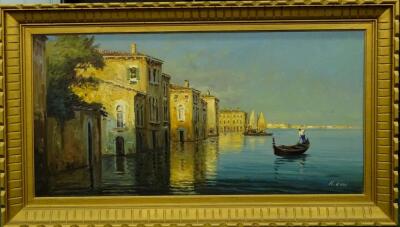 M. Cini (20thC). Venetian canal - 2