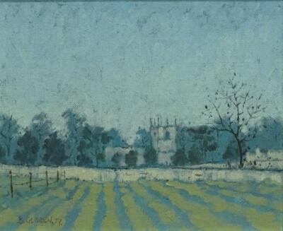 Brian Glidden (20thC). Church in landscape