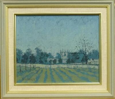 Brian Glidden (20thC). Church in landscape - 2