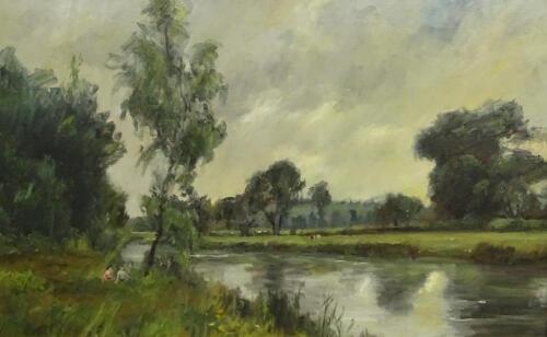 20thC British School. River landscape