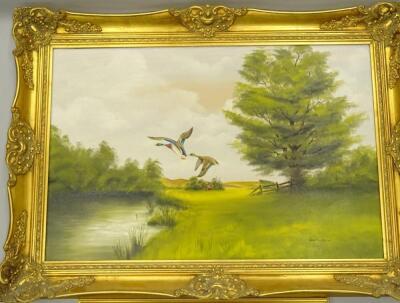 David Waller (20thC). Landscape with ducks - 3