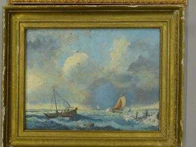 20thC British. Coastal scene with sailing boats - 3