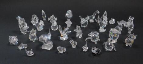 A group of Swarovski Crystal figures