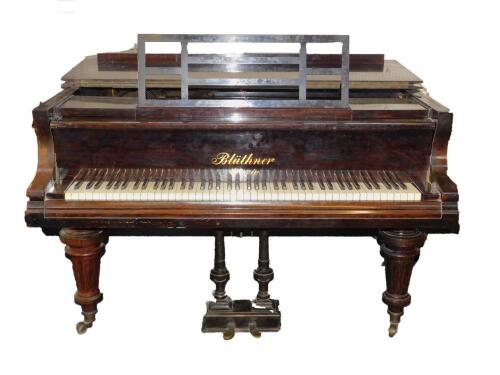 A Bluthner late 19thC rosewood cased grand piano