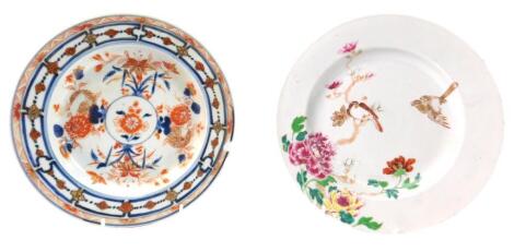 A Qing Dynasty late 18thC famille rose porcelain plate