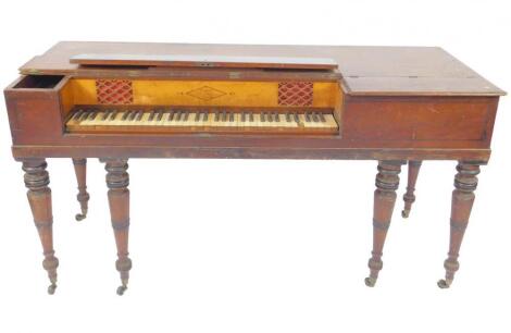 A George IV mahogany and ebonised square piano