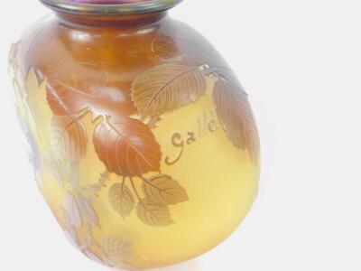 A Galle cameo style glass vase - 2