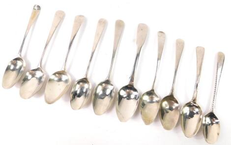 A group of George III and later teaspoons