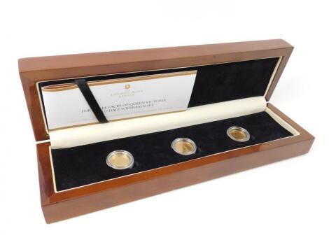 A London Mint Three Faces of Queen Victoria gold half sovereign set