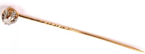 A rose cut diamond stick pin