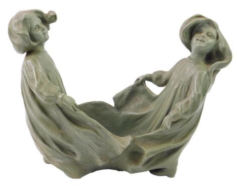 A Continental Art Nouveau plaster bowl