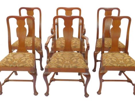 A set of six early Georgian mahogany single dining chairs