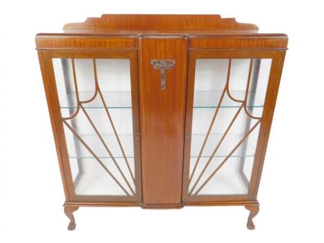 An Art Deco mahogany display cabinet