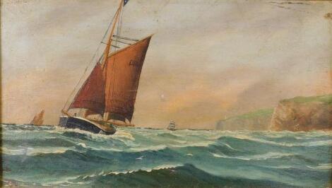 After Henry Redmore (1820-1887). Fishing boats off the coast