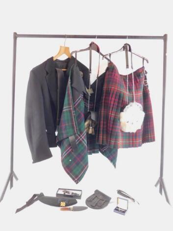 Two Scottish Clan Tartan kilts