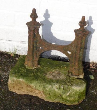 A Victorian cast iron boot scraper