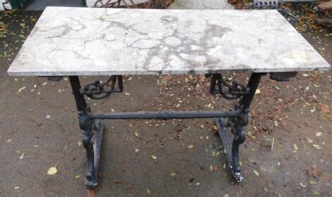 A Victorian style cast iron console table