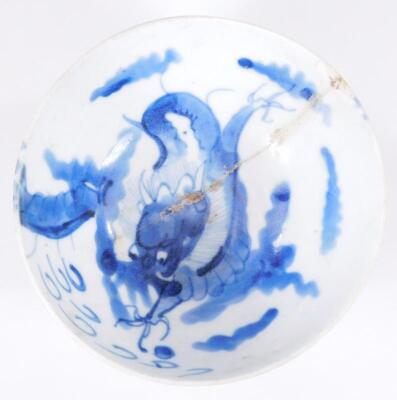 Three blue and white porcelain bowls - 18