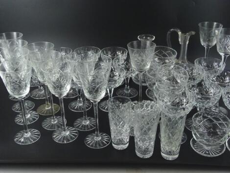 A large quantity of cut glass