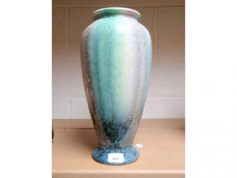 A large Sylvac baluster vase in graduated blue