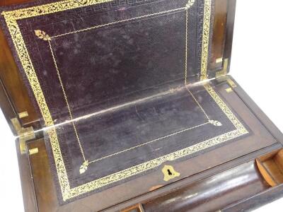 A Victorian coromandel and brass band writing box - 3