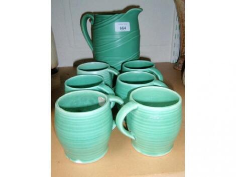 A Sylvac green glazed water set