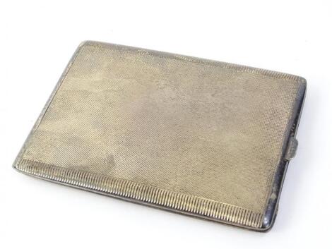 An Edward VIII silver engine turned cigarette case