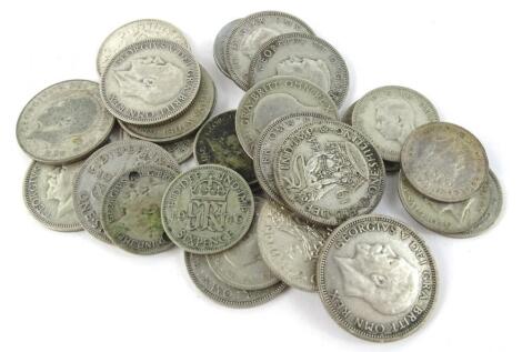 A collection of British silver coins