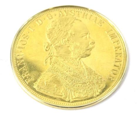 An Austrian fine gold 4 Ducat coin