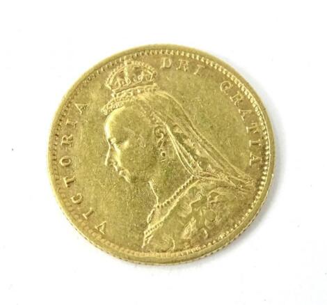 A Victorian 1892 Shield half sovereign