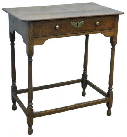 A late 18thC oak side table