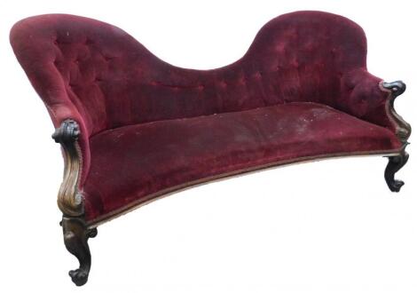 A Victorian rosewood sofa