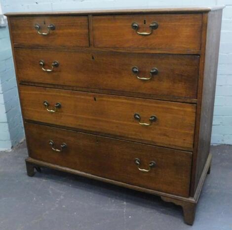 A 19thC oak chest of drawers