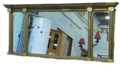 A 19thC gilt gesso over mantel mirror