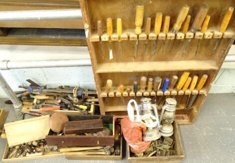 A large quantity of wood working tools