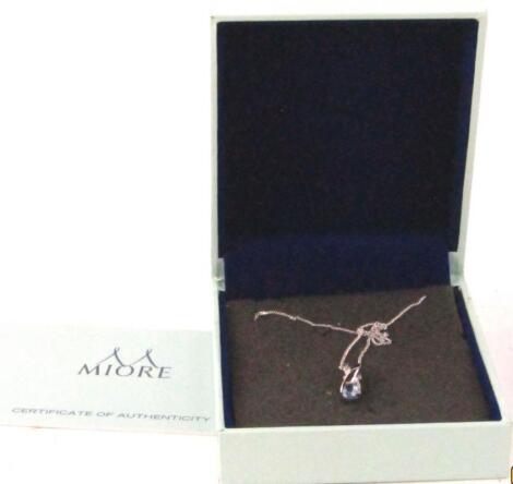 A Miore ladies pendant and 9ct white gold pendant and chain