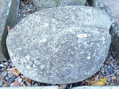 A carved stone sculpture