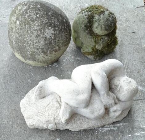 Three garden sculptures