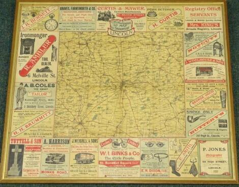 A cycling and general guide map of the Environs of Lincoln