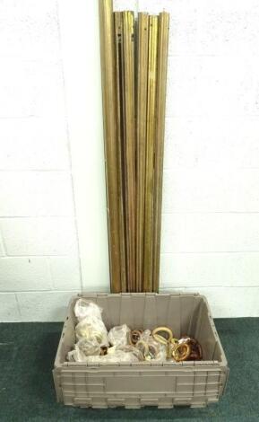 Various continental and other part gilt metal curtain tracking