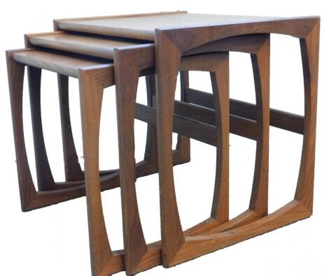 A nest of three 1970s/80s G plan teak tables