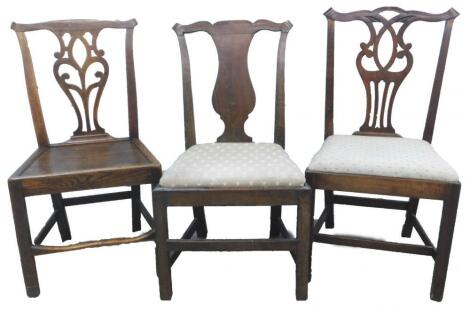 Three 18thC dining chairs