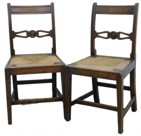 A pair of early 19thC ash side chairs