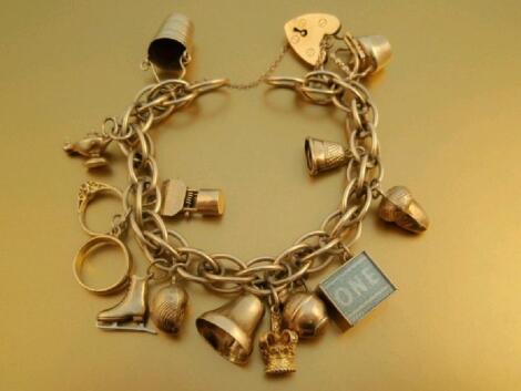 A 9ct gold charm bracelet