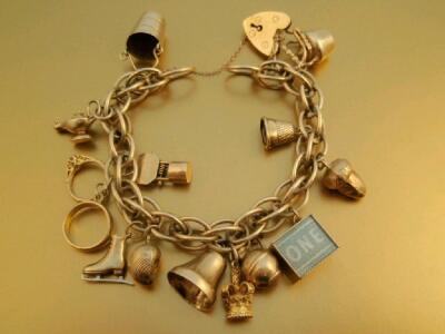 A 9ct gold charm bracelet